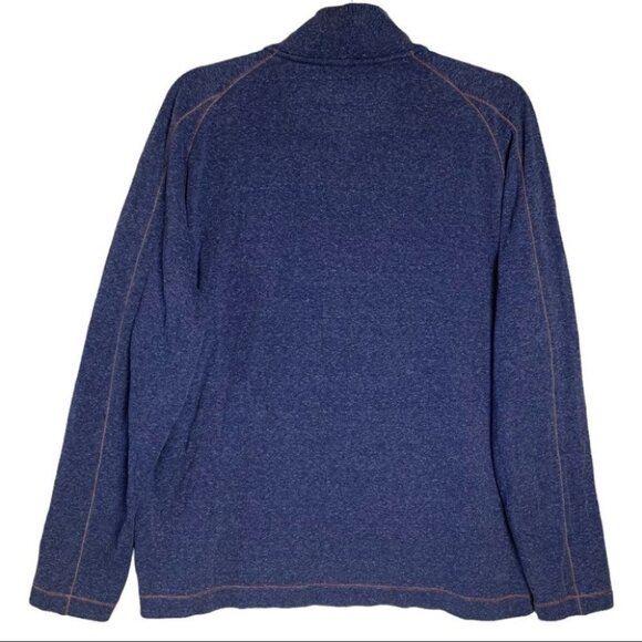 Robert Graham Men’s  Cotton Blend 1/4 Zip Heathered Blue Pullover Sweater - Picture 2 of 11